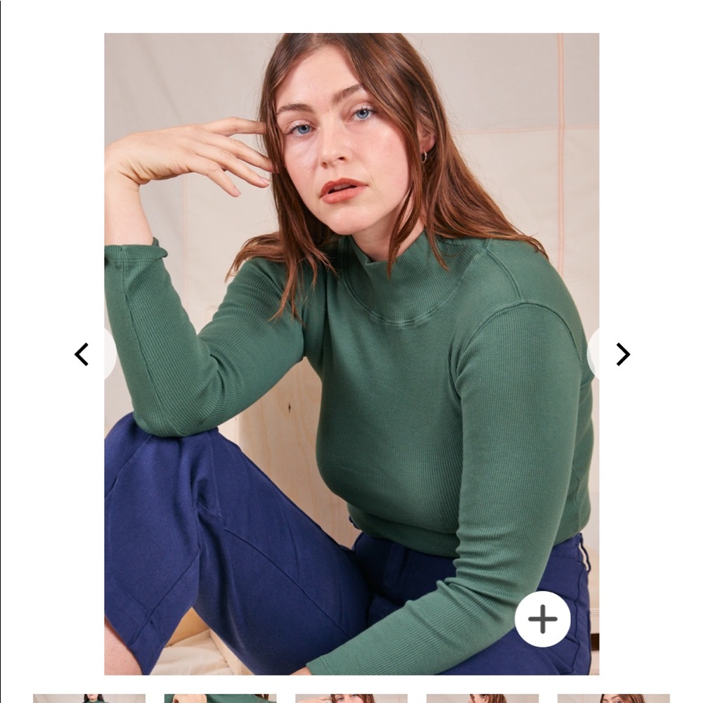 Big Bud Press turtleneck in emerald green